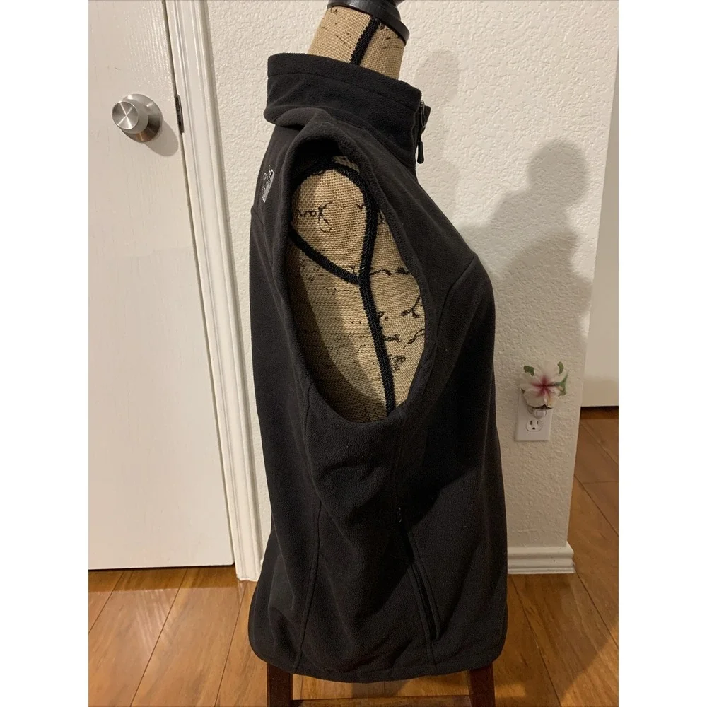 the north face large mens fleece sleeveless jacket black full zip guc